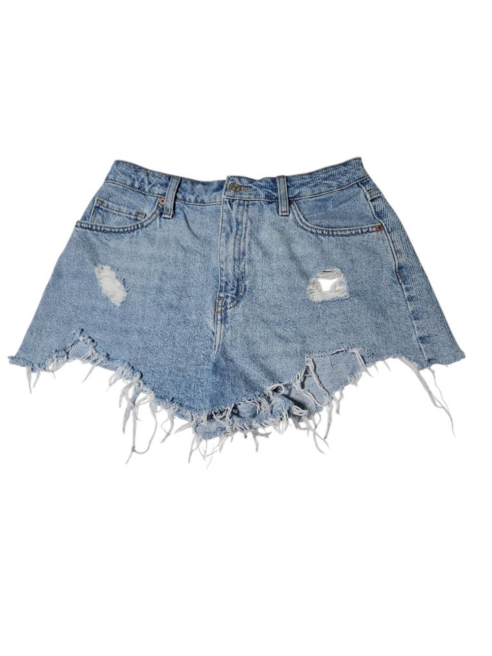 Forever 21 Jean Shorts Womens Size 27 High Waist Light Wash Denim Cutoffs